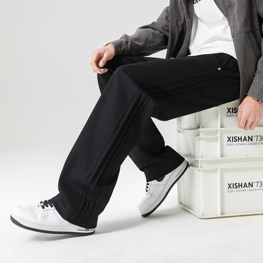 gxgjeans男装【爆款热卖】纯色宽松男士休闲裤26夏款抽绳系带拼接运动裤男K&C 商品图5