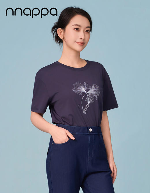 国风水墨花圆领女上衣CA7344 商品图1