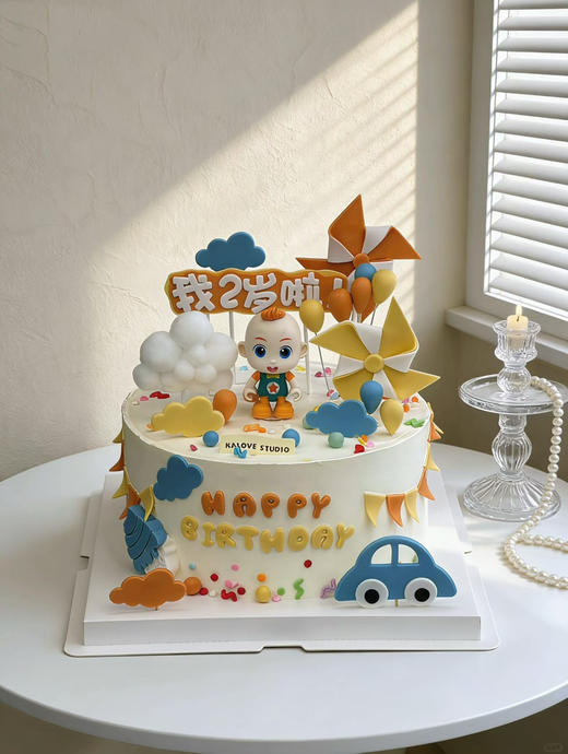 jojo汽车男孩女孩周岁蛋糕 商品图0