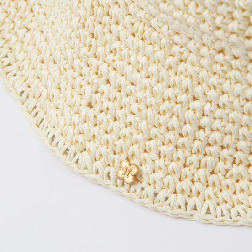 HERLIAN 2026年春季新品蝴蝶结贴布绣镂空女士编制渔夫帽 商品图3