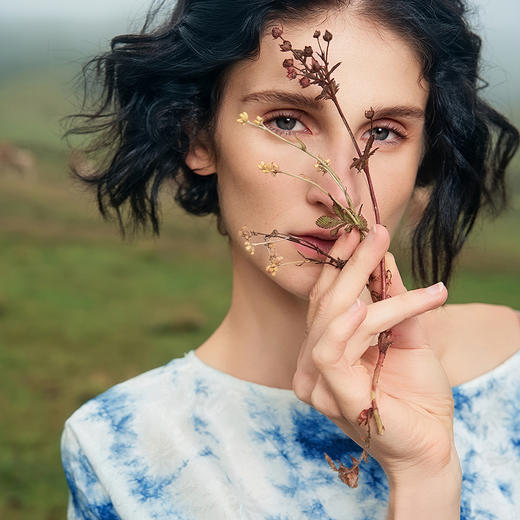 【林栖设计小店】植物染色|手工金线人丝提花拼飞片2026夏新款衬衫上衣 商品图2