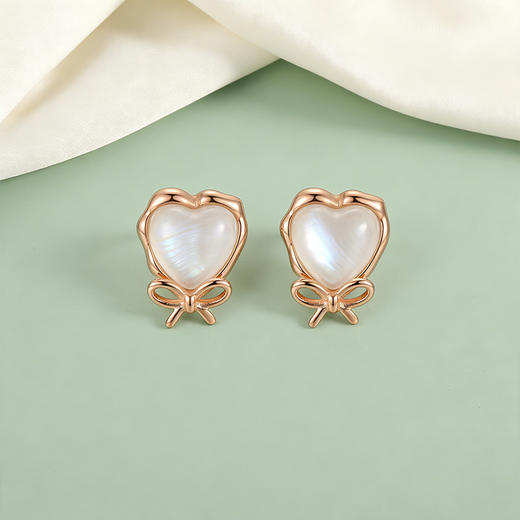 【宏艺珠宝】迷你·桃心蜜语·银s925耳饰 商品图4