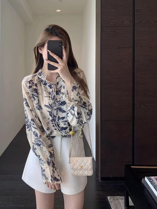 YAW2496水墨花小衫 商品图0