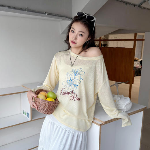 ZY轻氧防晒斜肩抽褶长袖-纪念日百货门店同款169253599 商品图3