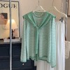 夏季新款【薄款宽松针织开衫】上衣外套针织衫 韩版休闲条纹防晒罩衫  商品缩略图2