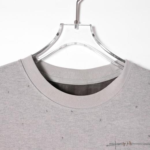 SDSA男装2026新款高贵轻奢潮牌几何线条磨破圆领短袖T恤百搭时尚 商品图1