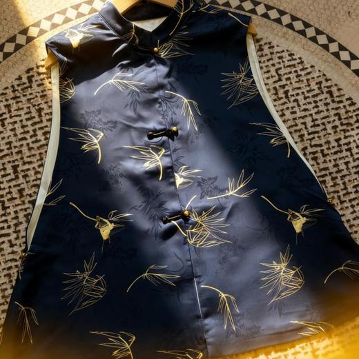 （清仓卖完即止！）新中式「竹燕春晖」马甲， 设计师将燕子竹青的雅致韵味融入其中，媲美秀场上的高定款【3-7天发货，周末顺延】【G】 商品图4