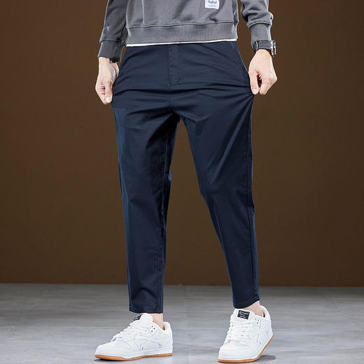 【DYG】大依优型大码男装春季九分裤修身休闲小脚裤百搭轻商务棉质休闲裤 商品图2