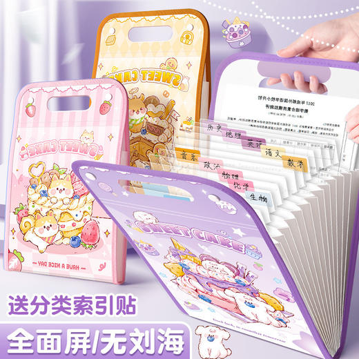 【多格分层！加厚耐用】文件夹a4风琴包资料夹试卷收纳高颜值小学生大容量分类档案整理袋。xb 商品图0
