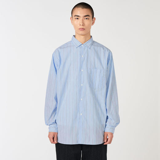 nanamica Collar Stripe 男女装高密度机能性面料复古条纹衬衫 商品图0