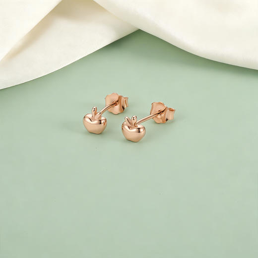 【宏艺珠宝】迷你·青苹奶金·银s925耳饰 商品图1