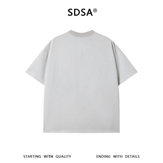 SDSA男装2026新款高贵轻奢座线迹彩石装饰宽松短袖T恤百搭时尚 商品图1