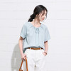 【莱赛尔】三彩2026夏季新款纯色小衫系带宽松上衣简约S 商品缩略图1