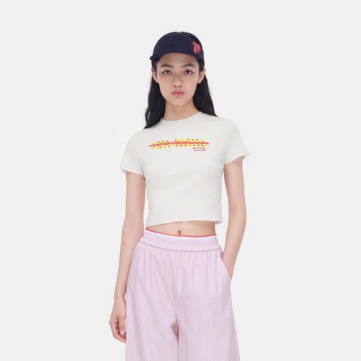 HERLIAN 2026年夏季新品签字系列百搭修身显瘦女士短袖T恤 商品图1