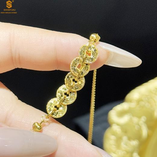 【香港周六福黄金钻石首饰】钱途闪亮招财纳福CNC微雕K金项链 约5克 商品图1