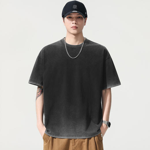 【DYG】【纯棉】大依优型大码男装夏季圆领短袖T恤美式潮流休闲短袖上衣 商品图1