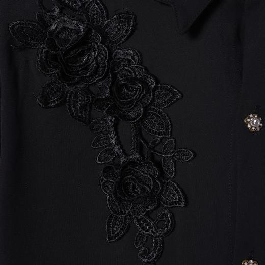 SDSA男装2026新款轻奢法式纯色重工刺绣花卉设计长袖衬衫百搭时尚 商品图4