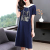 纯棉休闲连衣裙大码胖mm显瘦遮肚短袖卫衣裙子女减龄夏装2026新款 商品缩略图3