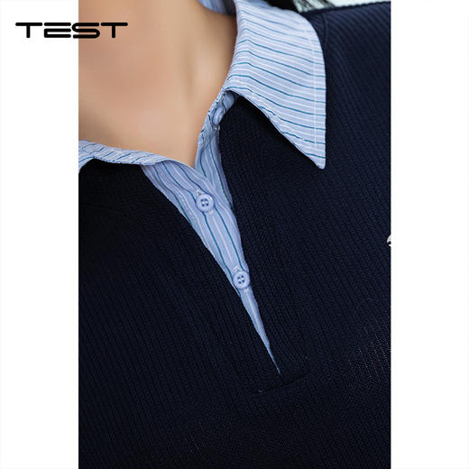 春上新学院风条纹拼接显瘦通勤上衣1261061 商品图2