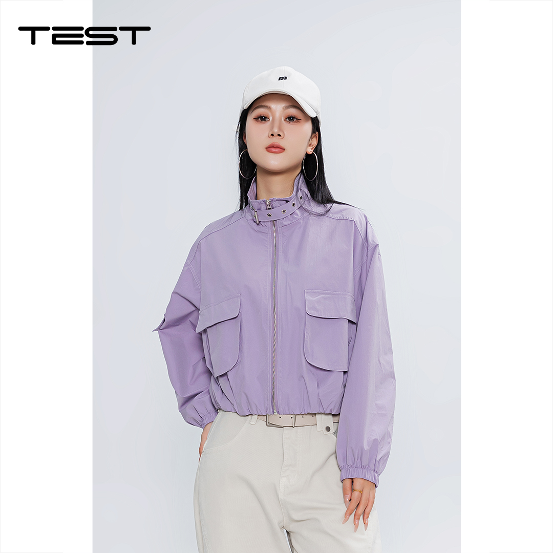 春上新韩系甜妹风立领短款防晒外套2261050