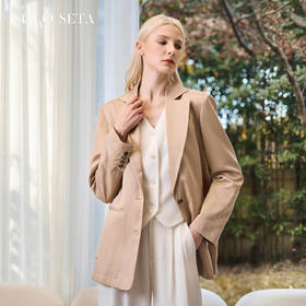 Solo seta女士桑蚕丝纯色西装上衣职业装通勤正装2026春季新款