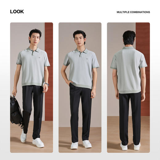 【伊力特/格子提花】柒牌男装26夏上新短袖POLO衫舒适商务上衣男 130T70860 商品图2