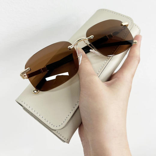 【UV400防紫外线❗️轻奢无框太阳镜】高清透亮偏光镜片，阻隔眩光，轻量无框设计，显脸小，开车通勤出游全适配，遮阳太阳镜墨镜钓鱼镜复古眼镜无框L 商品图4