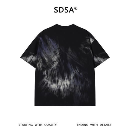 SDSA男装2026新款高贵轻奢美式高街扎染印花宽松短袖T恤百搭时尚 商品图1