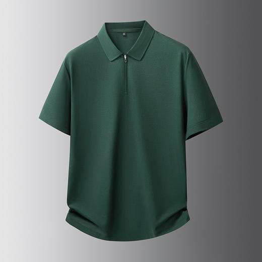 【DDS】【新疆棉】大依优型大码男装半拉链短袖POLO衫纯色百搭休闲上衣 商品图4