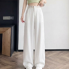扶光白芷~100%亚麻高腰修身白色蕾丝阔腿裤女气质百搭垂感休闲裤 商品缩略图0