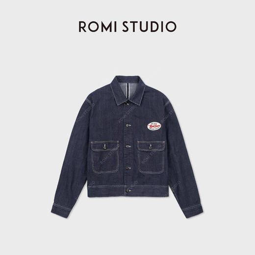 ROMI STUDIO“赤耳牛仔”精梳棉原纱染色工装廓形外套 RWCAW86695 商品图1