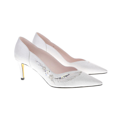 sheme原创设计刺绣珍珠亮片点缀优雅精致尖头中跟女士单鞋可定制 商品图5