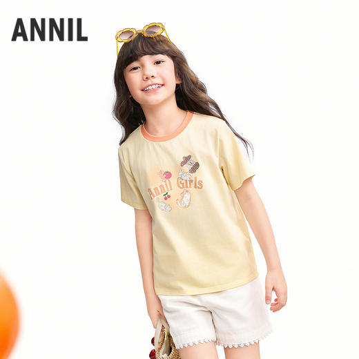 【实体店同款】女童短袖针织衫夏季新款安奈儿童装AG621244 商品图1