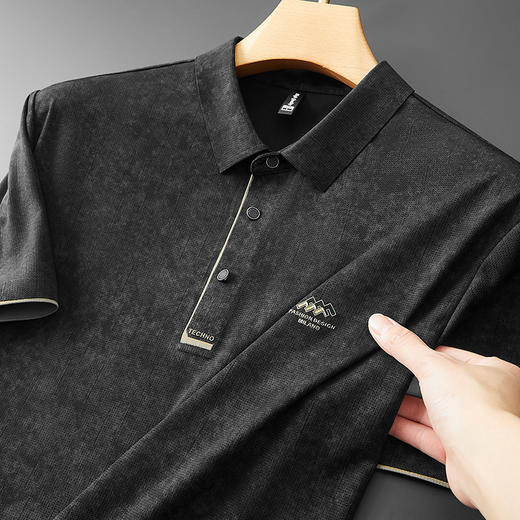 【DPF】大依优型大码男装夏季冰丝翻领短袖POLO衫扎染潮流时尚上衣T恤 商品图1