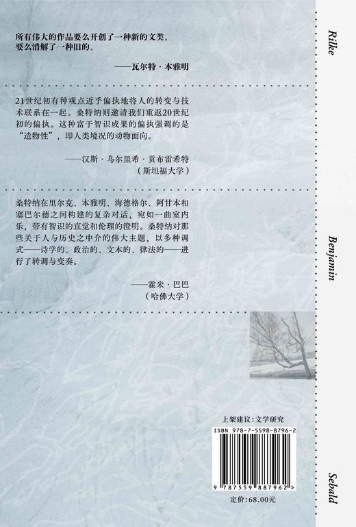 造物生命：里尔克、本雅明和塞巴尔德［美］埃里克·L.桑特纳/著  王凡柯/译  【新民说】 商品图3