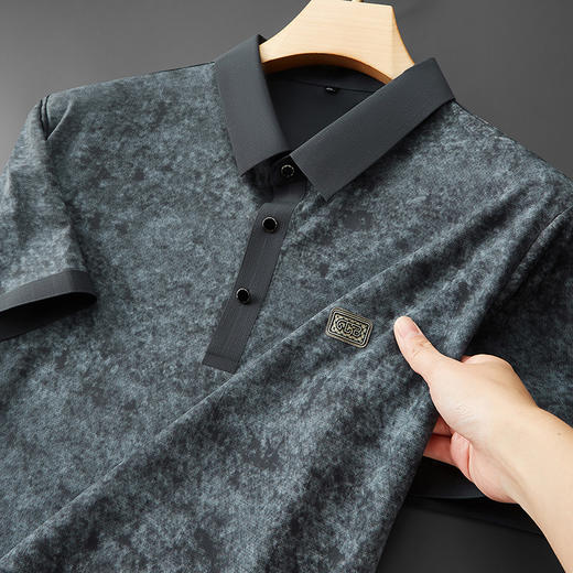 【DPF】大依优型大码男装夏季冰丝短袖POLO衫扎染潮流时尚上衣T恤 商品图4