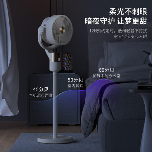 【西屋智能温感循环扇】西屋空气循环扇负离子净化落地扇家用卧室桌面台式宿舍超静音节能涡轮大风力对流换气扇摇头语音遥控 WTH-XH2605 商品图5