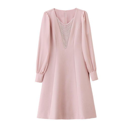 法式高级感小香风连衣裙新款巨好看气质修身显瘦长袖裙子MEIQIN5137 商品图4