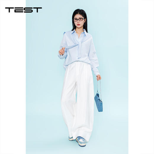 春上新设计感撞色宽松显瘦休闲长袖衬衣1261050 商品图2