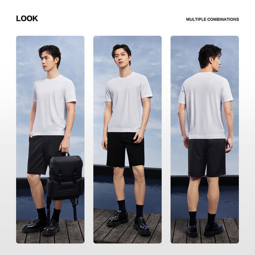 【伊力特/几何印花】柒牌短袖T恤2026夏季新款圆领商务休闲上衣 130T70100 商品图2