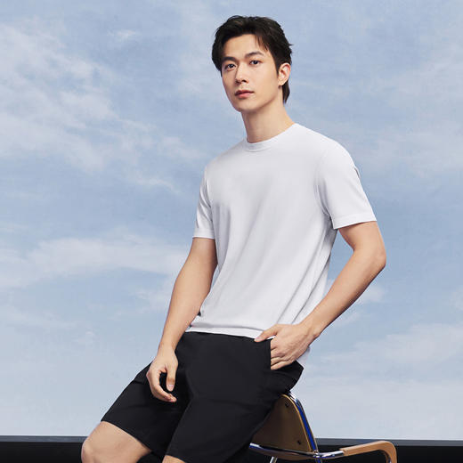 【伊力特/几何印花】柒牌短袖T恤2026夏季新款圆领商务休闲上衣 130T70100 商品图1