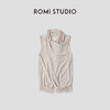 ROMI STUDIO“知性优雅”100水溶羊毛轻柔交叉领无袖打底RWCASG5548 商品缩略图0