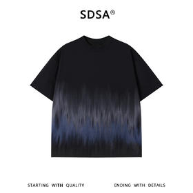 SDSA男装2026新款高贵轻奢国潮复古撞色印花圆领短袖T恤百搭时尚