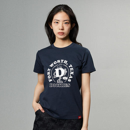 Dickies24春夏新品 前胸D字母印花卡通图案女式短袖T恤 商品图8