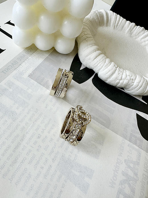 THS-无 香家  三合一戒指 素圈+双C钻饰戒指 3合一戒指 2款 CU1287 商品图0