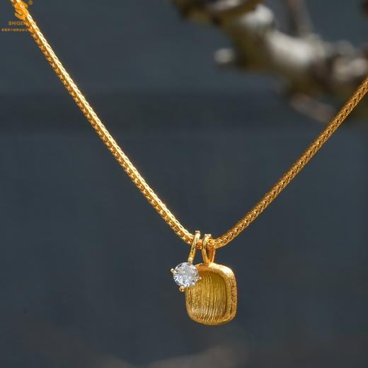 【香港周六福黄金钻石首饰】流光溢彩星耀方糖K金项链 约4.4克 商品图1