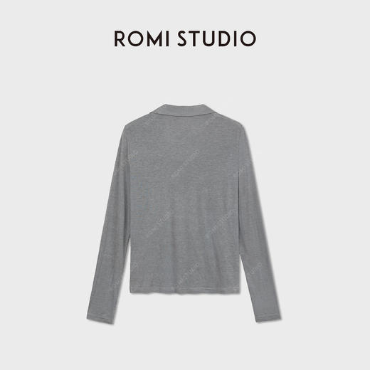ROMI STUDIO“肤感至上”桑蚕丝混纺独特翻领长袖上衣 RWDSS03165 商品图4