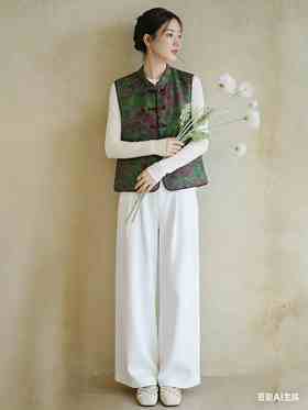 648T07春上新 时尚气质国风马甲背心