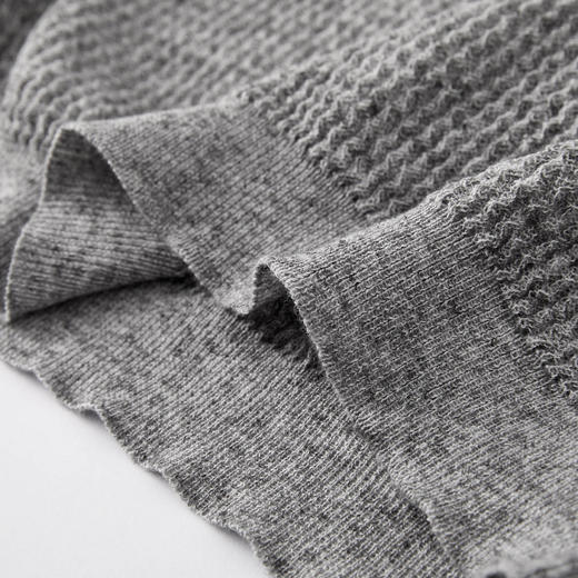 NPC潮牌老钱风华夫格肌理海鸥领男士短袖POLO衫亚麻混纺NP62TP14 商品图3