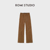 ROMI STUDIO“棕标系列”羊绒弹力皮松紧高腰直筒皮裤RWDWXG2174 商品缩略图0